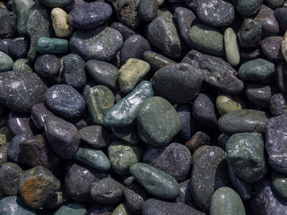Smooth Pebbles, Beach Stones, Close Up Full Frame