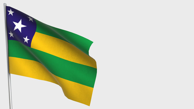 Sergipe waving flag illustration on flagpole.