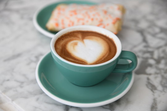 latte with pastry poptart