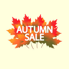 Autumn Sale, banner design template, discount tag, Fall offer, app icon, vector illustration
