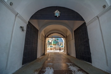 One of the Great Monasteries of Russia. New Jerusalem Monastery winter in the snow.