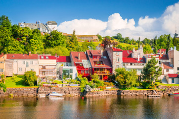 Fototapeta na wymiar Panoramic view of beautiful city Trondheim, Norway