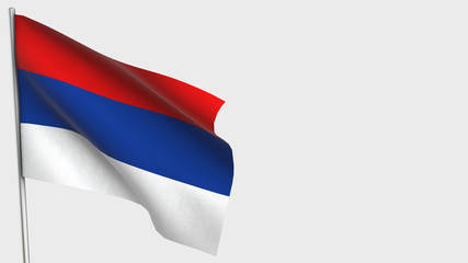 Misiones waving flag illustration on flagpole.