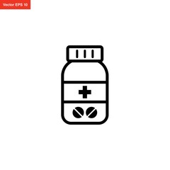 pill bottle medicine icon vector