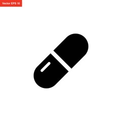 pill capsule medicine icon vector