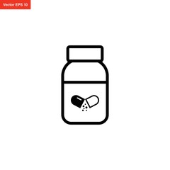 pill bottle medicine icon vector