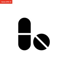 pill capsule medicine icon vector