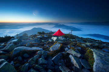 Star Bivouac with Red Tent © panaramka