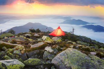 Star Bivouac with Red Tent © panaramka