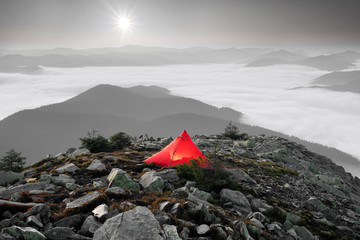 Star Bivouac with Red Tent