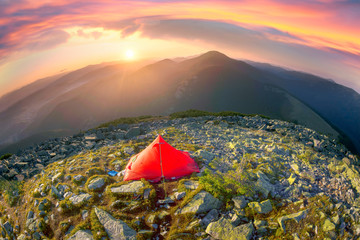 Red tent on top © panaramka