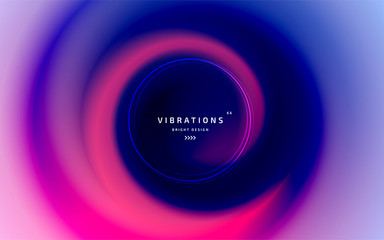 Liquid abstract background with colorful smooth flow of colors. Beautiful blurred backdrop with fluid gradient. Twisted design with gradual blend between shades. Vector template of cover, presentation