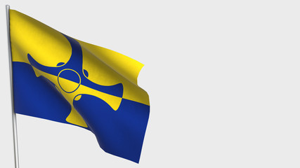 County Durham waving flag illustration on flagpole.