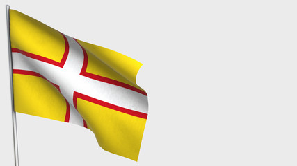 Dorset waving flag illustration on flagpole.