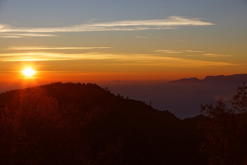 Beautiful sunrise in Bromo Tengger Semeru National Park in Indonesia, Java