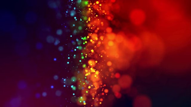 Abstract glitter 4k background with shining bokeh, sparkling multi colored particles for bright festive event. Use luma matte as alpha channel. Shallow depth of field. 51
