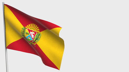 Aragua waving flag illustration on flagpole.