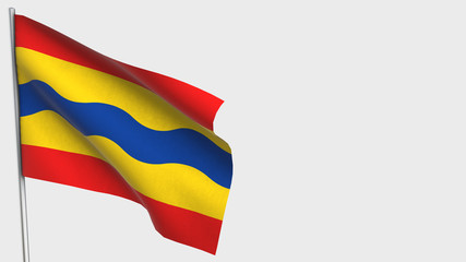 Overijssel waving flag illustration on flagpole.