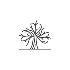 Abstract tree twig. Vector logo icon template