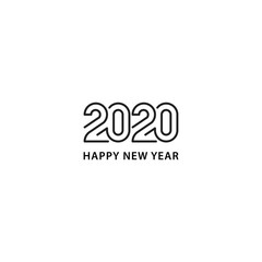 Happy new year 2020. Vector logo icon template