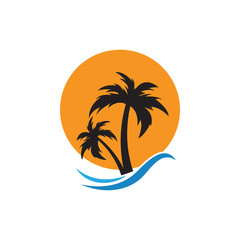 Fototapeta na wymiar Palm tree graphic design template vector isolated
