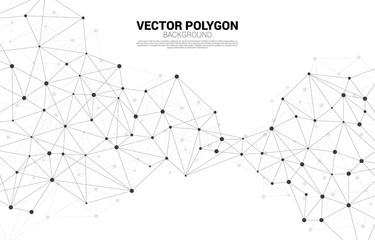 Network Connecting dot polygon background. Concept of Network Business, technology, Data and chemical. Dot connect line abstract background represent futuristic network and data transformation