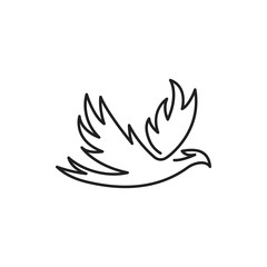 Phoenix bird one line. Vector logo icon template
