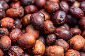Raw coffee berries