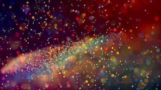Abstract glitter 4k background with shining bokeh, sparkling multi colored particles for bright festive event. Use luma matte as alpha channel. Shallow depth of field. 72