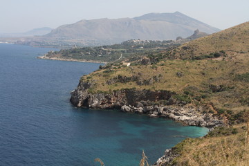 Castellammare del Golfo, San Vito Lo Capo - June 30th 2016: The Zingaro Nature Reserve, an Italian protected natural area managed by the Regional State Forestry Company of the Sicilian Region