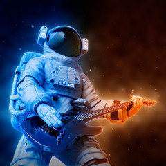 astronaut playing guitar close uo style © DM7