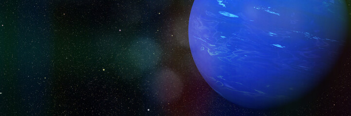 planet Neptune in empty space
