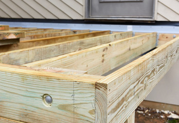 Closeup of Joists on New Porch Deck