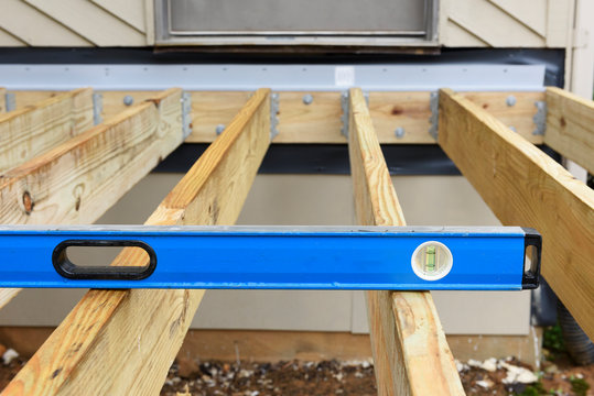 Level Tool on New Deck Being Built