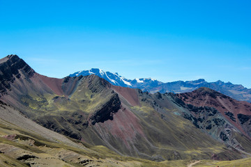 View from the top of the Rainbow Mountain in Peru