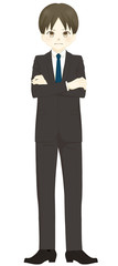スーツ-腕を組む男性