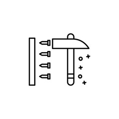 Hammer nail tools icon. Element of labor icon