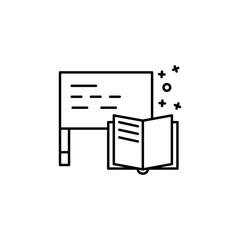 Blackboard book learning icon. Element of labor icon
