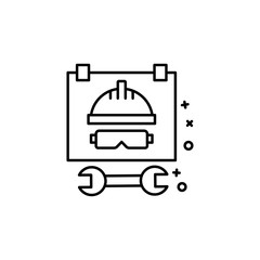Fototapeta premium Worker helmet gear icon. Element of labor icon