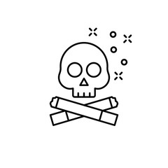Cigarette, death icon. Element of quit smoking icon