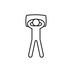 Sleep bed man sleeping vertical icon. Element of sleep pose icon