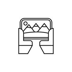 Train seats icon. Element of train station icon