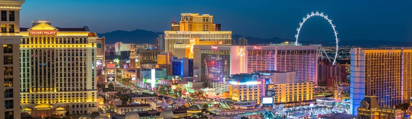 Crédence de cuisine en verre imprimé Las Vegas Vue panoramique sur le Strip de Las Vegas aux États-Unis