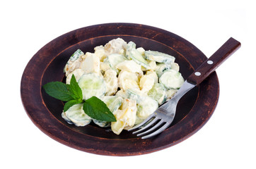 German potato salad isolated on white background