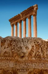 Foto op Plexiglas Baalbeck, Lebanon: Ancient Roman Ruins and Columns © esen