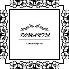 Feature leaf flower frame for invitation card design of romantic. Vector