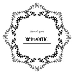 Vintage floral frame background, for poster romantic. Vector