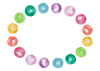 水彩イラスト　カラフルフレーム