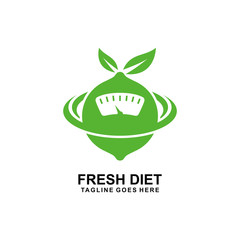 Fresh diet logo concept. Fresh fruit for diet logo