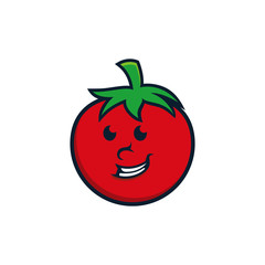 Tomato character logo vector. Tomato logo illustration